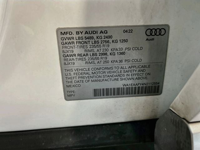 2022 Audi Q5 45 S line Premium quattro