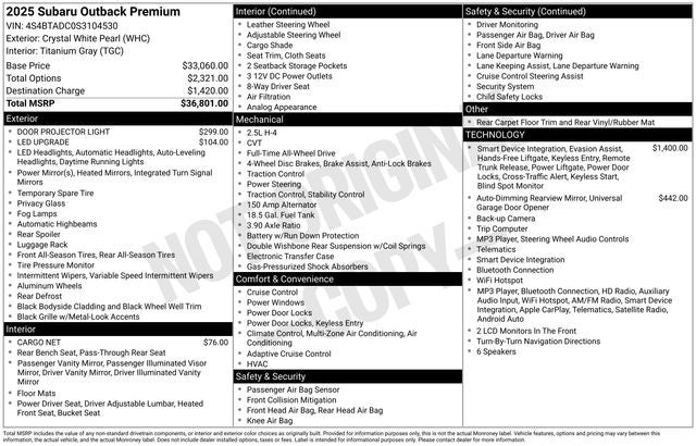 2025 Subaru Outback Premium