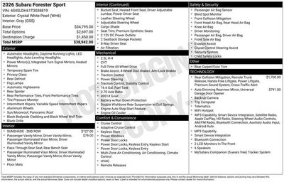 2026 Subaru Forester Sport
