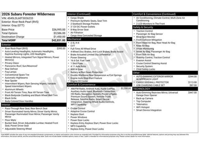 2026 Subaru Forester Wilderness
