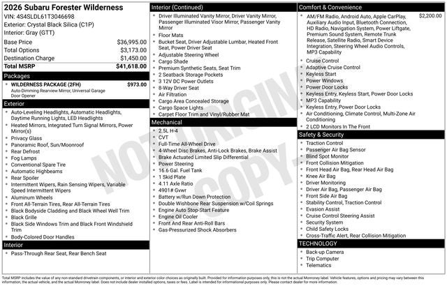 2026 Subaru Forester Wilderness
