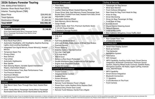 2026 Subaru Forester Touring