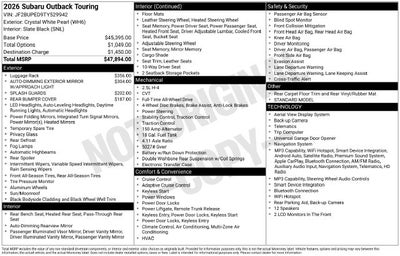 2026 Subaru Outback Touring