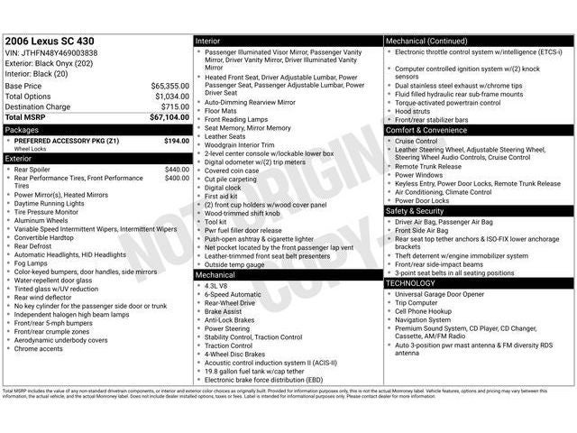2006 Lexus SC 430