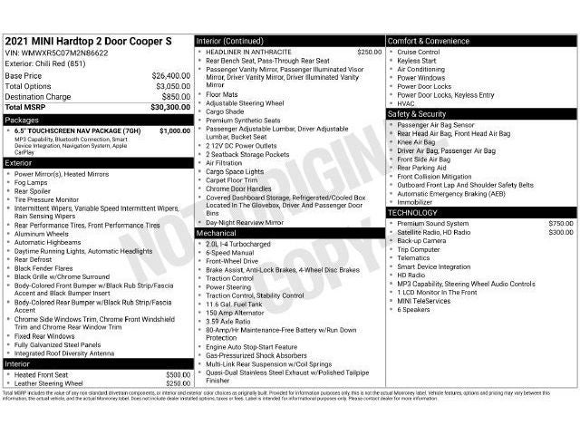 2021 MINI Cooper S Signature