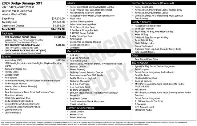 2024 Dodge Durango SXT