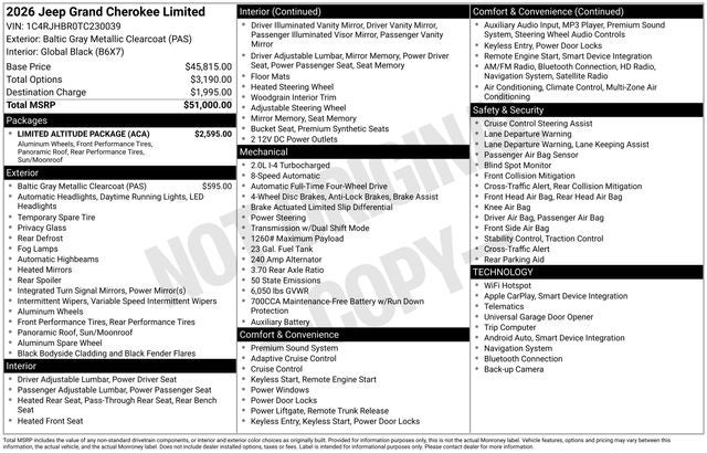 2026 Jeep Grand Cherokee Limited