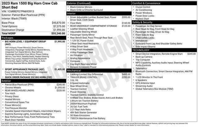 2023 RAM 1500 Big Horn/Lone Star