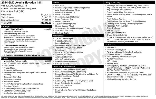 2024 GMC Acadia Elevation