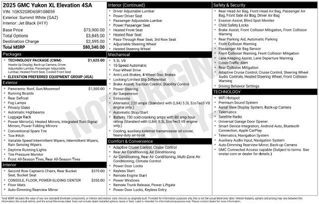 2025 GMC Yukon XL Elevation