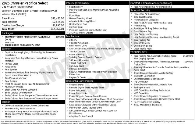 2025 Chrysler Pacifica Select