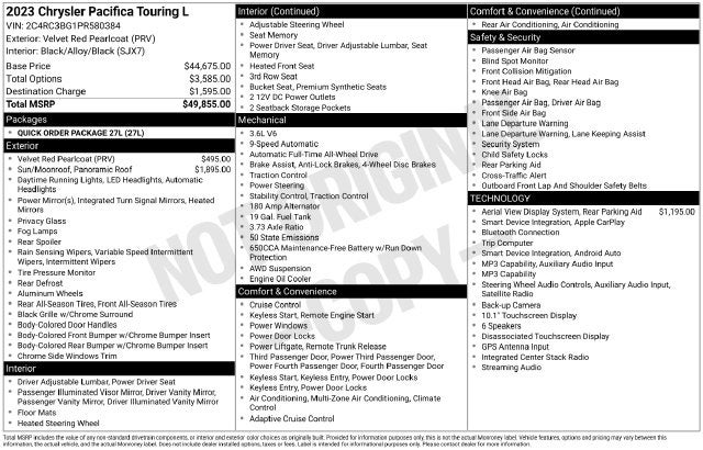 2023 Chrysler Pacifica Touring L