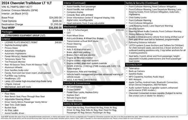2024 Chevrolet TrailBlazer LT